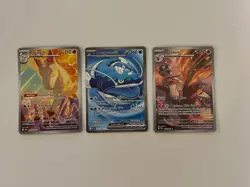 Pokemon TCG Destined Rivals 3 Card Lot - Blaziken, Rapidash, & Dondozo - Image 2