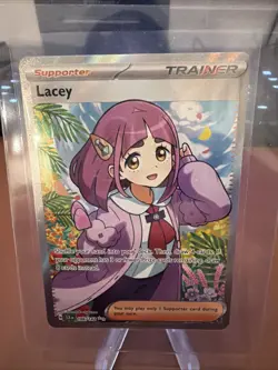 Pokemon TCG Stellar Crown Lacey Full Art Ultra Rare Holo Trainer Card 166/142 - Image 1