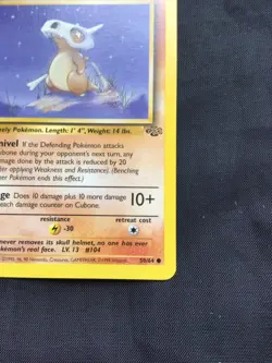 Pokemon Cards: Jungle 1st Edition Common: Cubone 50/64 - Image 4
