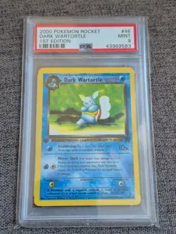 46/82 Dark Wartortle Team Rocket 1st First Edition Pokemon Card PSA 9 - Image 1