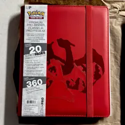 Ultra Pro Pokemon TCG Charizard 9 Pocket Leather Binder Red 360 Card Capacity 🔥 - Image 1