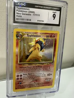 CGC 9 MINT Typhlosion 2000 Neo Genesis 17/111 Holo SWIRL Pokemon Card - Image 1