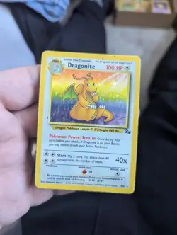 Pokemon TCG Dragonite 4/62 Fossil Unlimited Rare Holo Pokemon Card WOTC - Image 1