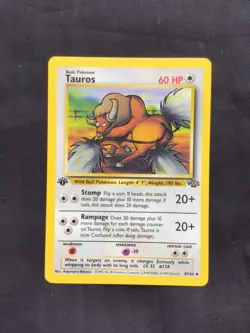Pokemon Cards: Jungle 1st Edition Uncommon: Tauros 47/64 - Image 1