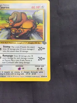 Pokemon Cards: Jungle 1st Edition Uncommon: Tauros 47/64 - Image 4