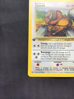 Pokemon Cards: Jungle 1st Edition Uncommon: Tauros 47/64 - Image 5