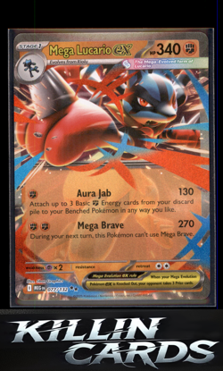 Mega Lucario ex - 077/132 077/132 Pokemon Double Rare ME01: Mega Evolution Card - Image 1
