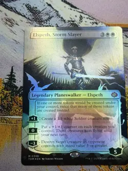 Elspeth, Storm Slayer - Extended Art Foil TDM NM MTG M 0398 Looks So Mint!! - Image 2