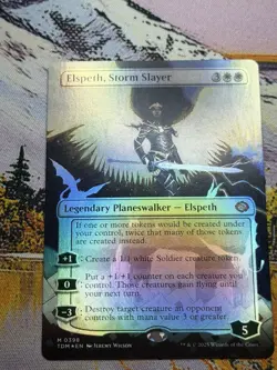Elspeth, Storm Slayer - Extended Art Foil TDM NM MTG M 0398 Looks So Mint!! - Image 3