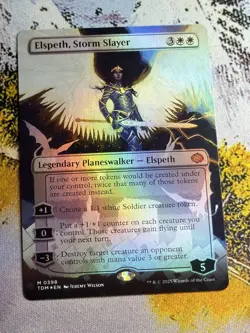 Elspeth, Storm Slayer - Extended Art Foil TDM NM MTG M 0398 Looks So Mint!! - Image 5