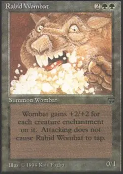 MTG Rabid Wombat, Legends, Heavily Played, English - Image 1