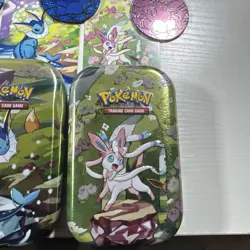 Pokemon Prismatic Evolutions Costco Complete Full Set of 8 Tins No Packs - Image 4