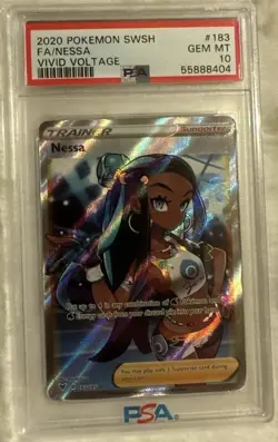 2020 Pokemon Sword & Shield Vivid Voltage Nessa #183 PSA 10 - Image 1