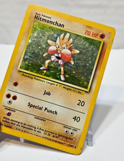 Hitmonchan 7/102 Holo Rare Base Set Unlimited Pokemon 768 - Image 3