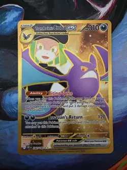 Pokemon TCG Team Rockets Crobat EX Destined Rivals #242 Gold Secret Rare NM - Image 1