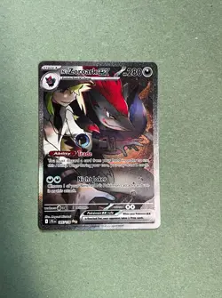 Pokemon N's Zoroark ex 185/159 Sv09: Journey Together Holo SIR NM+ CONTENDER! - Image 1