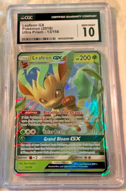 CGC 10 Gem 💎 - Leafeon GX 13/156 Ultra Prism Holo - 2018 Pokemon Sun & Moon - Image 2