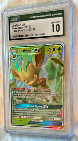 CGC 10 Gem 💎 - Leafeon GX 13/156 Ultra Prism Holo - 2018 Pokemon Sun & Moon - Image 3