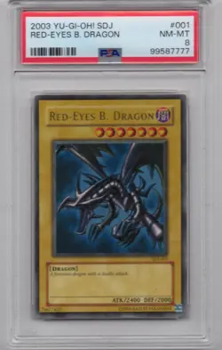 2003 Yu-Gi-Oh! Red-Eyes B. Dragon SDJ-001 Unlimited PSA 8 - Image 1