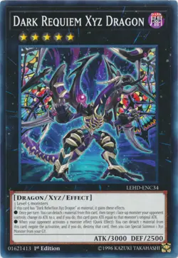 Yugioh! LP Dark Requiem Xyz Dragon - LEHD-ENC34 - Common - 1st Edition Lightly P - Image 1