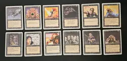 Magic The Gathering Revised 1994 - 12 Black Card Lot - Vintage MTG White Borders - Image 1