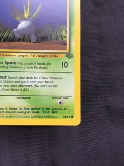 Pokemon Cards: Jungle 1st Edition Common: Oddish 58/64 - Image 4