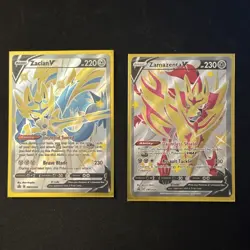 Zacian & Zamazenta V SWSH292 SWSH293 Black Star Promo Cards Holo - Image 1
