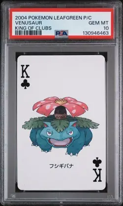 PSA 10 2004 POKEMON LEAFGREEN VERSION PLAYING CARDS VENUSAUR KING OF CLUBS - Image 1