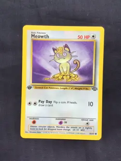 Pokemon Cards: Jungle 1st Edition Common: Meowth 56/64 - Image 1