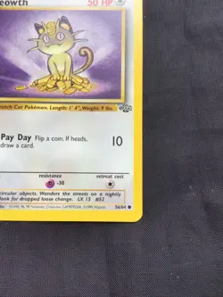 Pokemon Cards: Jungle 1st Edition Common: Meowth 56/64 - Image 4