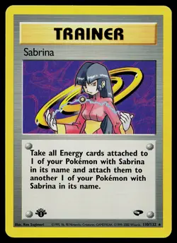 Pokemon Card - Sabrina Gym Challenge 110/132 Non-Holo Rare 1st Edition - Image 1