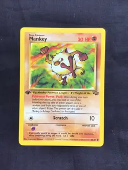 Pokemon Cards: Jungle 1st Edition Common: Mankey 55/64 - Image 1