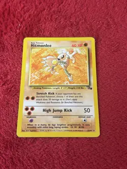 Hitmonlee 22/62 Fossil Non Holo Wotc Pokemon Card Lp - Image 1