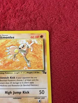 Hitmonlee 22/62 Fossil Non Holo Wotc Pokemon Card Lp - Image 2