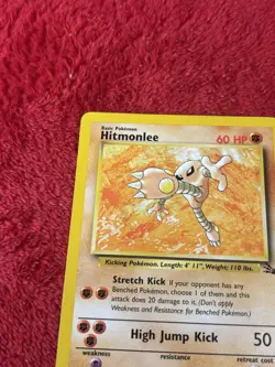 Hitmonlee 22/62 Fossil Non Holo Wotc Pokemon Card Lp - Image 3