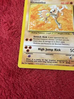 Hitmonlee 22/62 Fossil Non Holo Wotc Pokemon Card Lp - Image 4