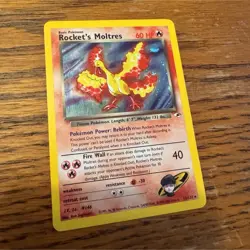 Pokemon Rocket's Moltres Gym Heroes 012/132 Holo Rare Card English 2000 - Image 1