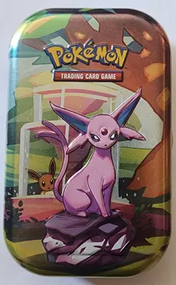 Empty Prismatic Evolutions Mini Tins [Espeon] With Card And Marker - No Packs - Image 2