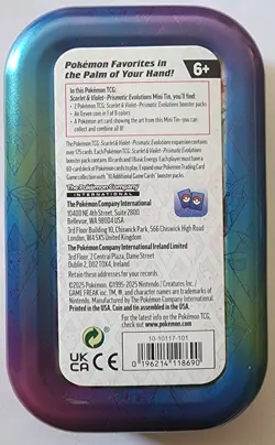 Empty Prismatic Evolutions Mini Tins [Espeon] With Card And Marker - No Packs - Image 3