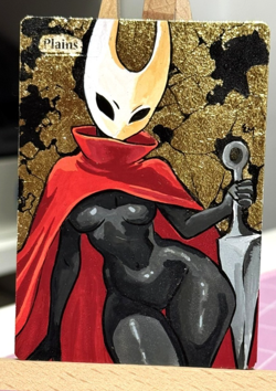 Hand Painted Altered Art Mtg land card Anime girl Plains - Image 1