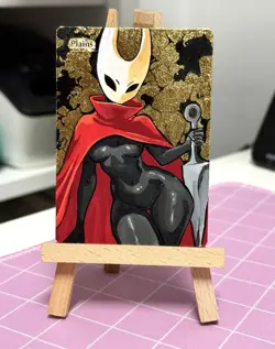 Hand Painted Altered Art Mtg land card Anime girl Plains - Image 4