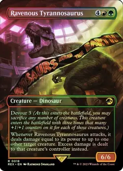 Ravenous Tyrannosaurus *Foil Borderless* - REX - NM - Magic The Gathering - MTG - Image 1