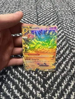 Pokemon TCG "Mega Lucario EX 113/111" Secret Rare Holo Card - XY - Furious Fists - Image 1