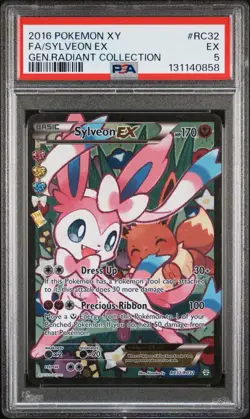 2016 POKEMON XY GENERATIONS RADIANT COLL #RC32 FULL ART/SYLVEON EX PSA 5 - Image 1