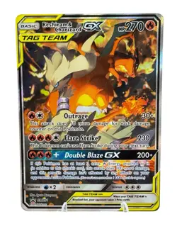 Pokemon Reshiram & Charizard GX SM201 Basic Tag Team Promo TCG Holo - Image 2