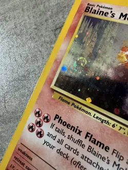 Pokemon Card WoTC Blaine’s Moltres Gym Heroes Holo Rare 1/132 - LP - Swirl 🌀🔥 - Image 2