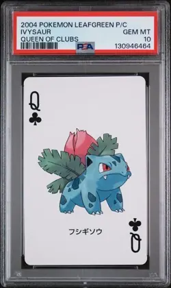 PSA 10 2004 POKEMON LEAFGREEN VERSION PLAYING CARDS IVYSAUR QUEEN OF CLUBS - Image 1
