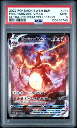 2022 POKEMON SWSH BLACK STAR PROMO #261 FULL ART/CHARIZARD VMAX PSA 9 - Image 1