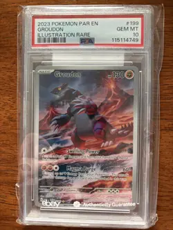 2023 POKEMON PAR EN-PARADOX RIFT ILLUSTRATION RARE #199 GROUDON PSA 10 - Image 1