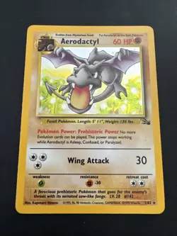 Pokemon TCG Aerodactyl - 1/62 Fossil Unlimited Holo Rare - Image 1